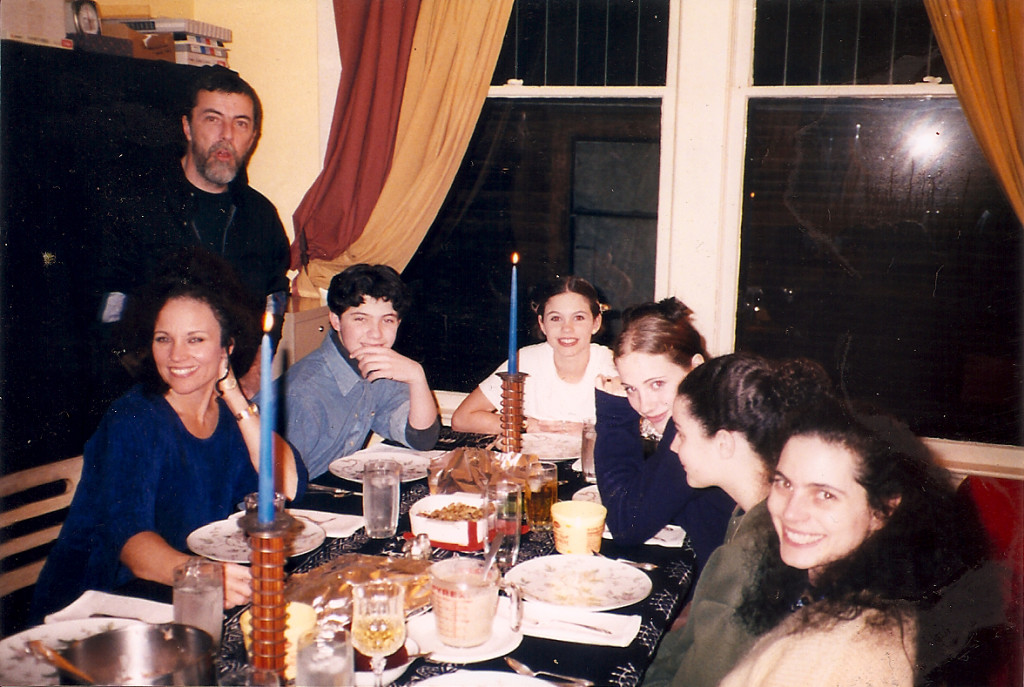 Thanksgiving, circa 199... 6? Left to right: Delilah, Fran, Remy, Victoria, Laura Rose, Emma, Claire.